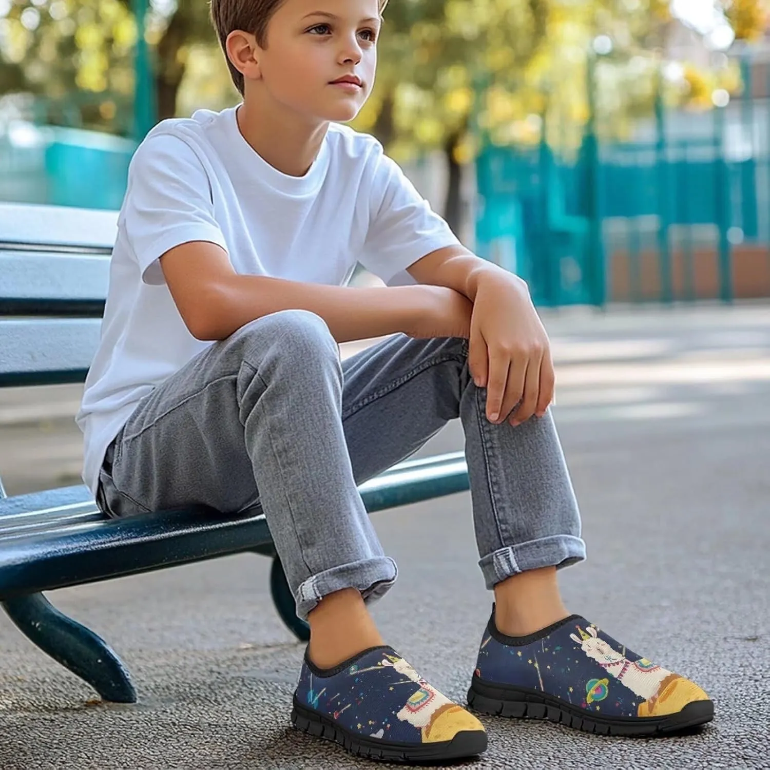 Little Big Kids Boys Girls Sneakers Lightweight Athletic Tennis Shoes Breathable Comfort Outdoor Travel Shoes for Fishing Size 11-15 Black Sole
