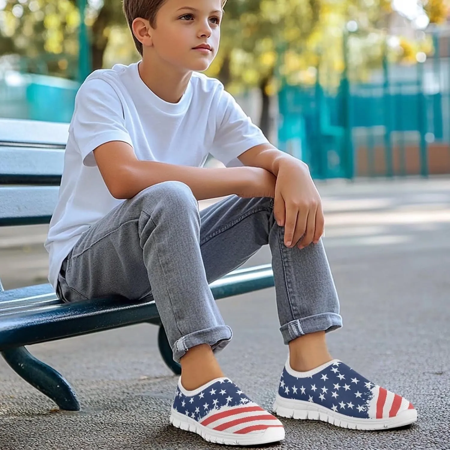 Little Kids Slip On Walking Shoes Breathable Athletic Fitness Shoe Light Elastic Sneakers for Indoor Outdoor Size 11-15 White Sole