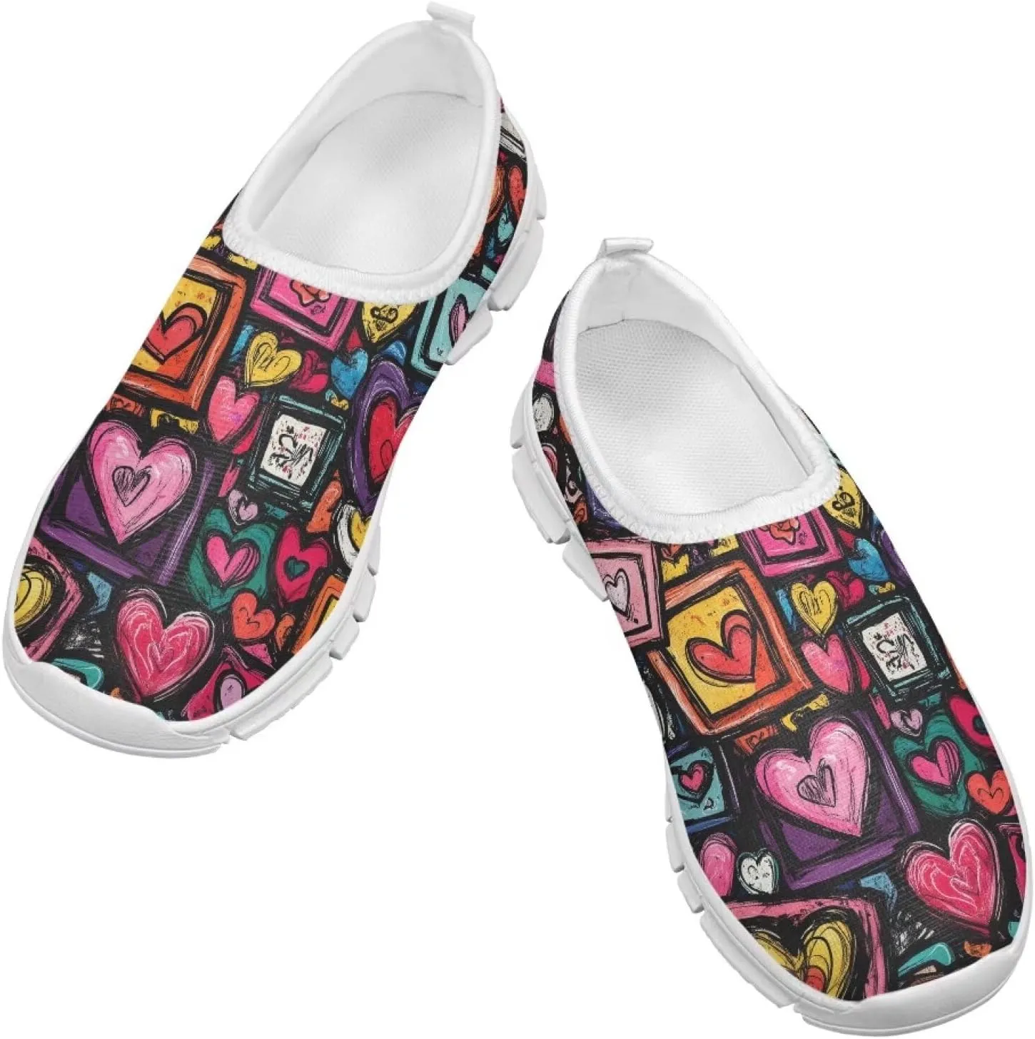 Little Kids Slip On Walking Shoes Breathable Athletic Fitness Shoe Light Elastic Sneakers for Indoor Outdoor Size 11-15 White Sole