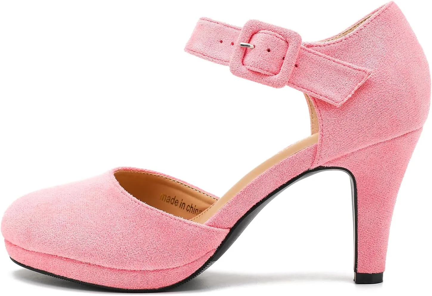 LIURUIJIA Women's Closed Toe Platform High Heels Pumps Ankle Strap Casual Dressy Shoes Vintage Bridal Wedding Party