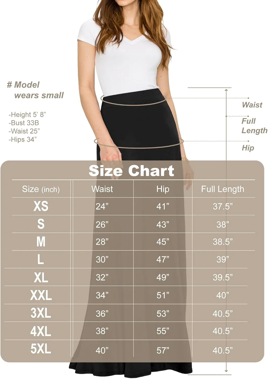 Lock and Love Women's Casual Comfy Stylish High Waist Flare Long Maxi Skirt – Available in Print & Solid Options