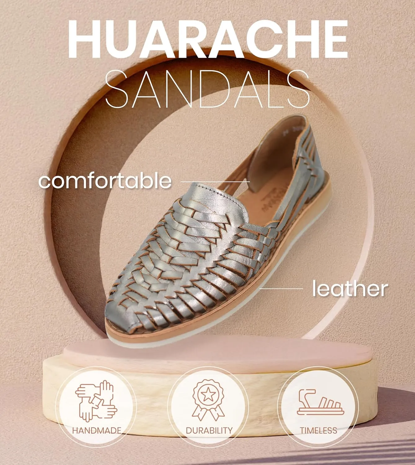 Macarena Collection Womens Shoes Leather Sandal Flat for Women | Huarache Handmade Mexican Sandals | Comfortable & Stylish Womens Sandals 3050