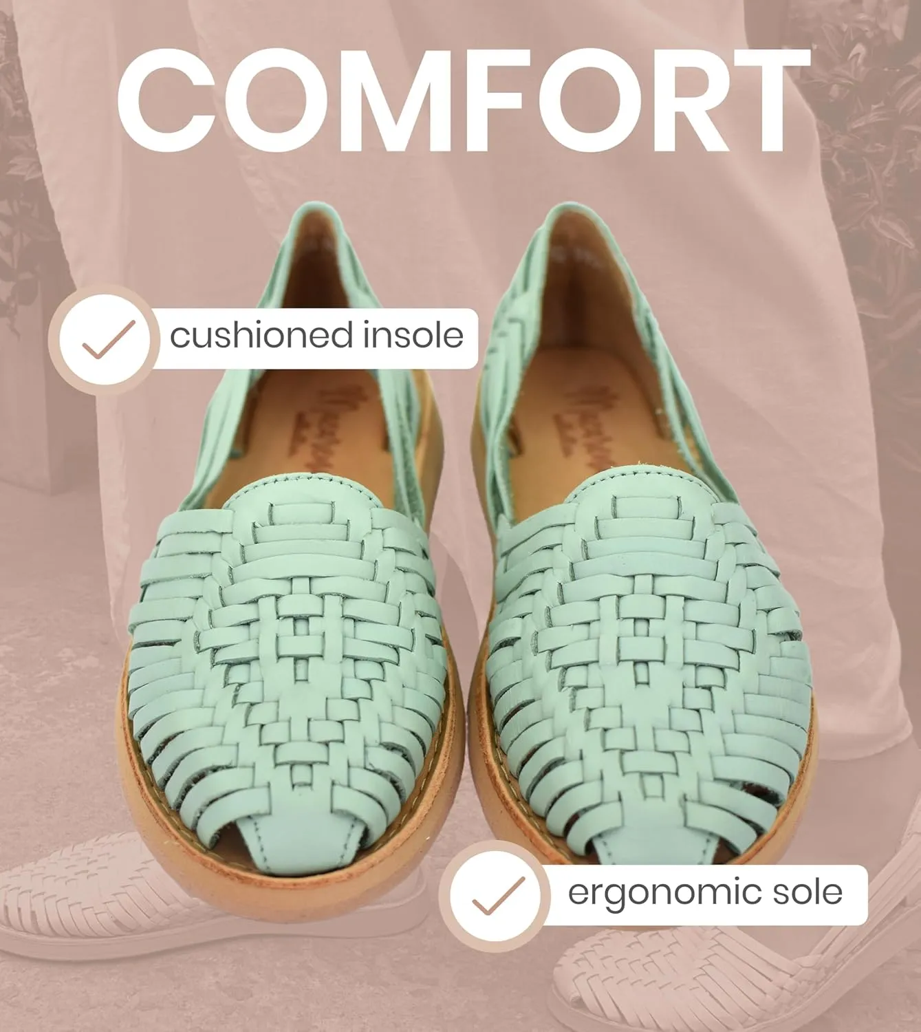 Macarena Collection Womens Shoes Leather Sandals for Women | Huarache Handmade Mexican Sandals | Comfortable & Stylish Womens Sandals 4150