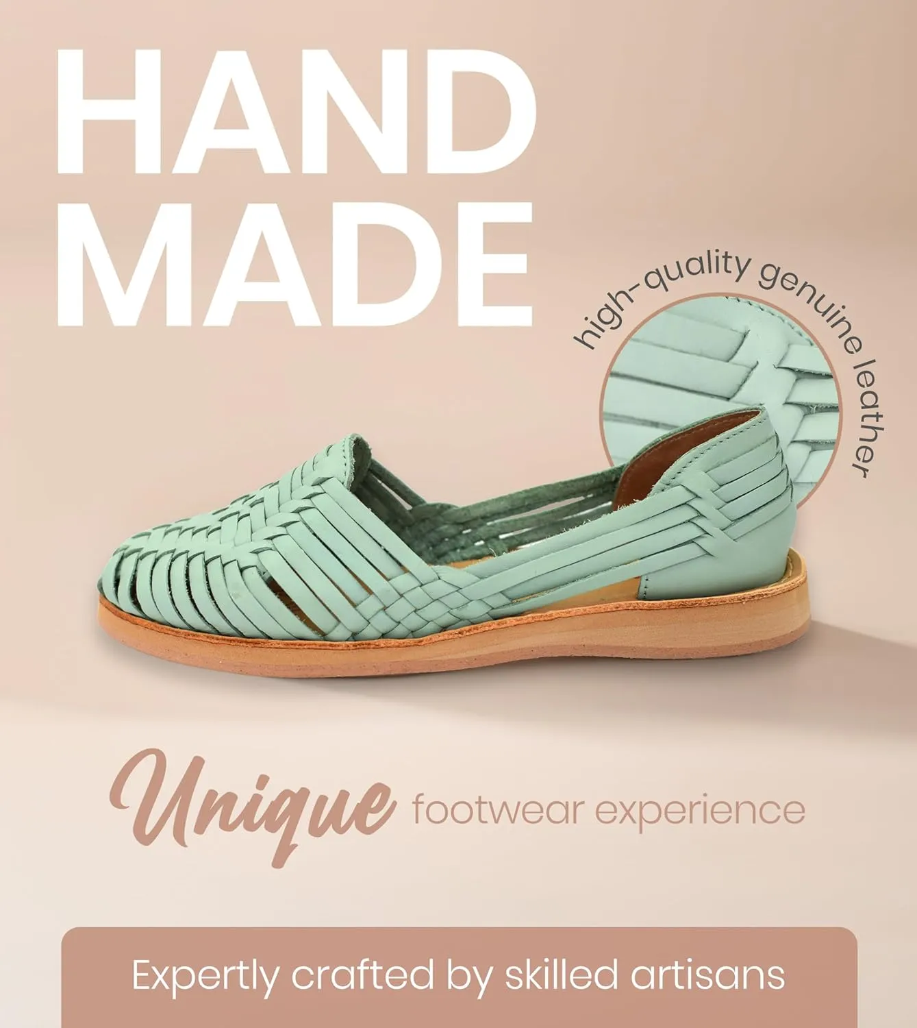 Macarena Collection Womens Shoes Leather Sandals for Women | Huarache Handmade Mexican Sandals | Comfortable & Stylish Womens Sandals 4150