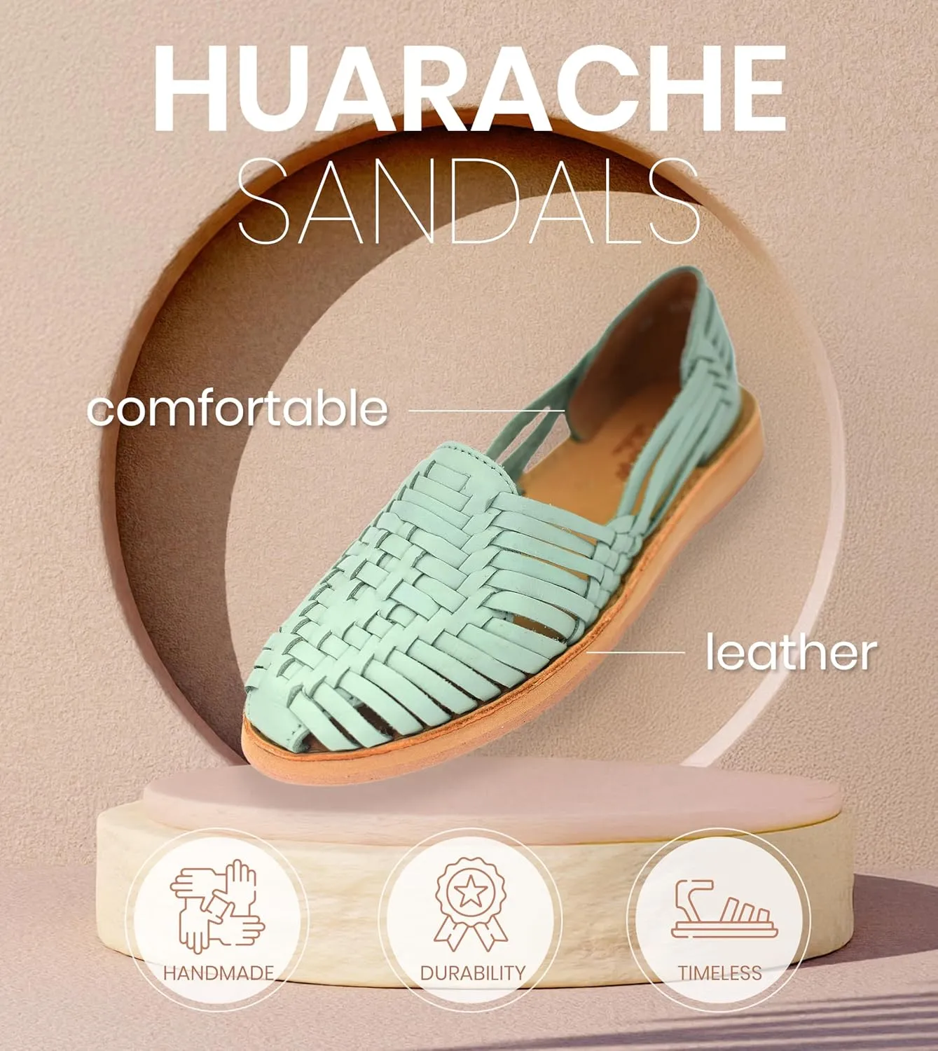 Macarena Collection Womens Shoes Leather Sandals for Women | Huarache Handmade Mexican Sandals | Comfortable & Stylish Womens Sandals 4150