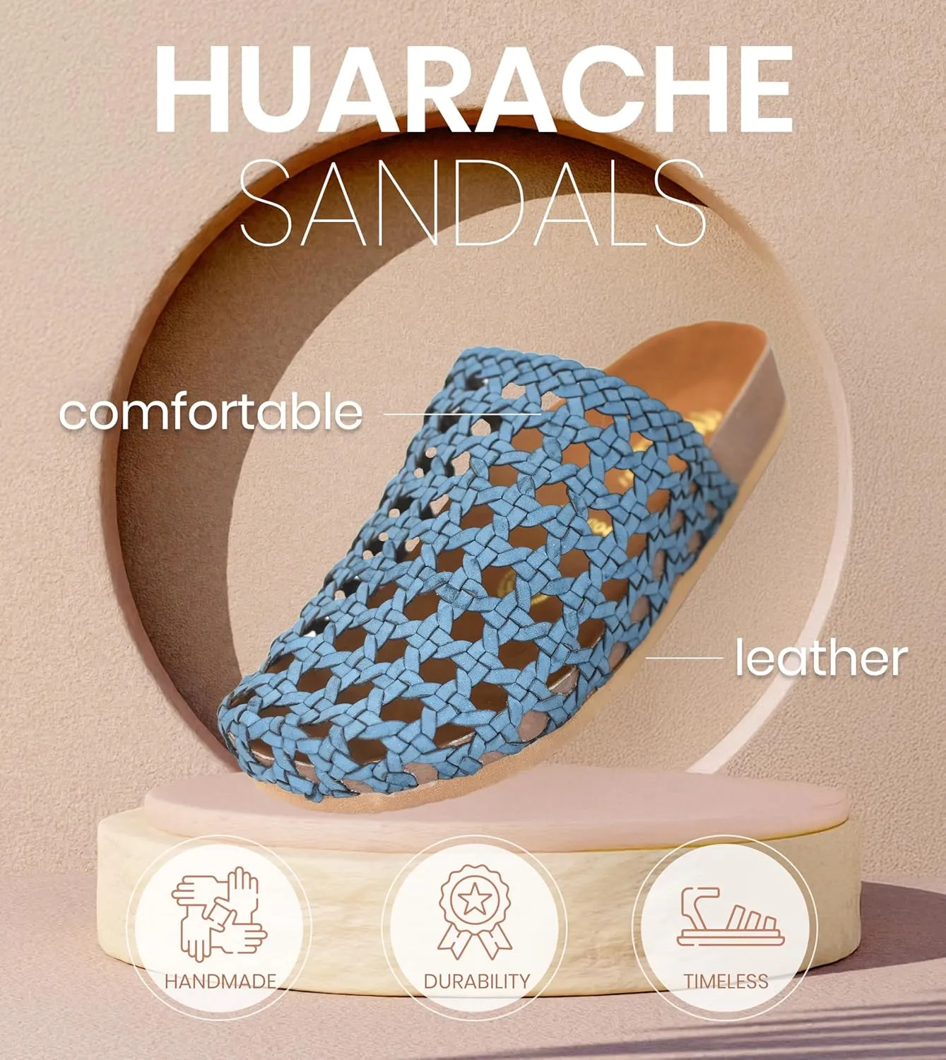 Macarena Collection Womens Shoes Leather Sandals for Women | Huarache Handmade Mexican Sandals Women | Comfortable & Stylish Womens Sandals 004