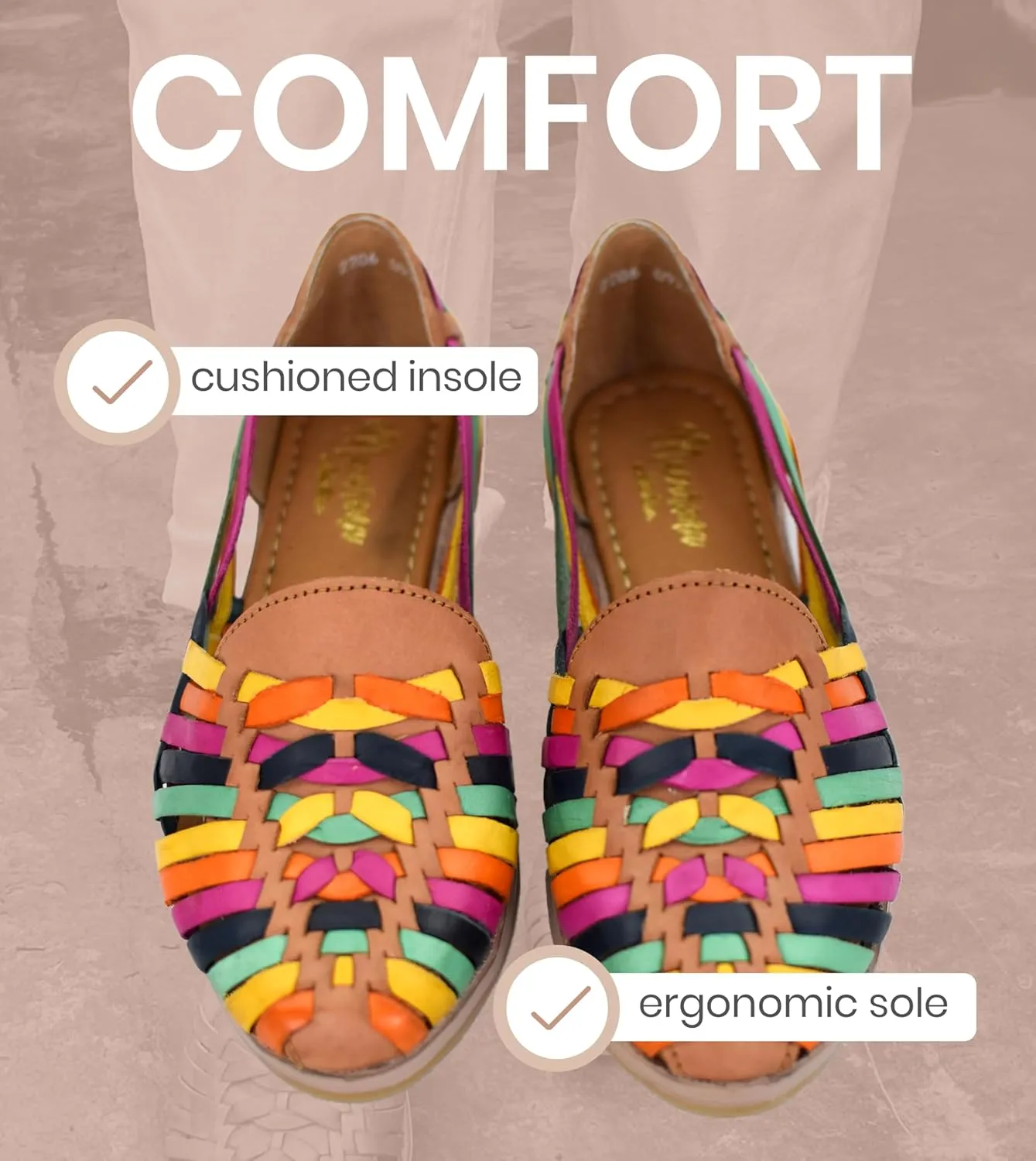 Macarena Collection Womens Shoes Leather Sandals for Women | Huarache Handmade Mexican Sandals Women | Comfortable & Stylish Womens Sandals 2206