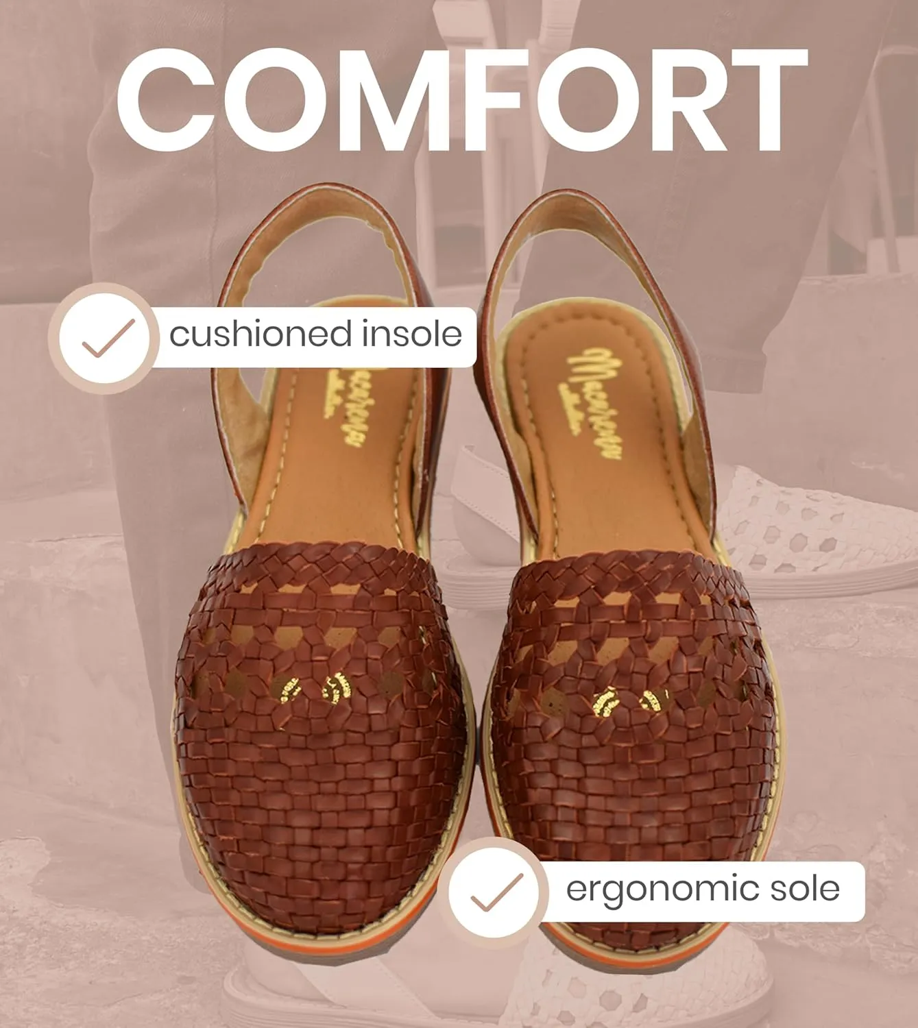 Macarena Collection Womens Shoes Leather Sandals for Women | Huarache Handmade Mexican Sandals Women | Comfortable & Stylish Womens Sandals 2340
