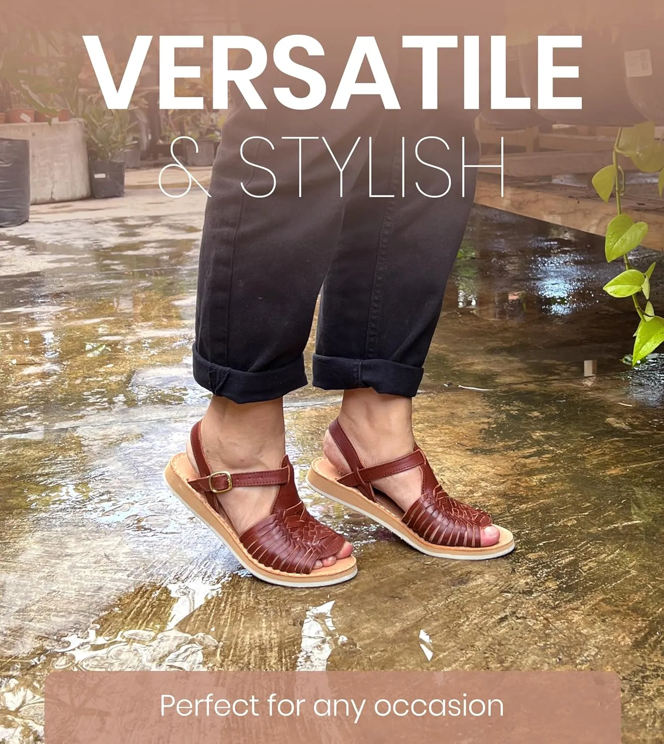 Macarena Collection Womens Shoes Leather Sandals for Women | Huarache Handmade Mexican Sandals Women | Comfortable & Stylish Womens Sandals 3044