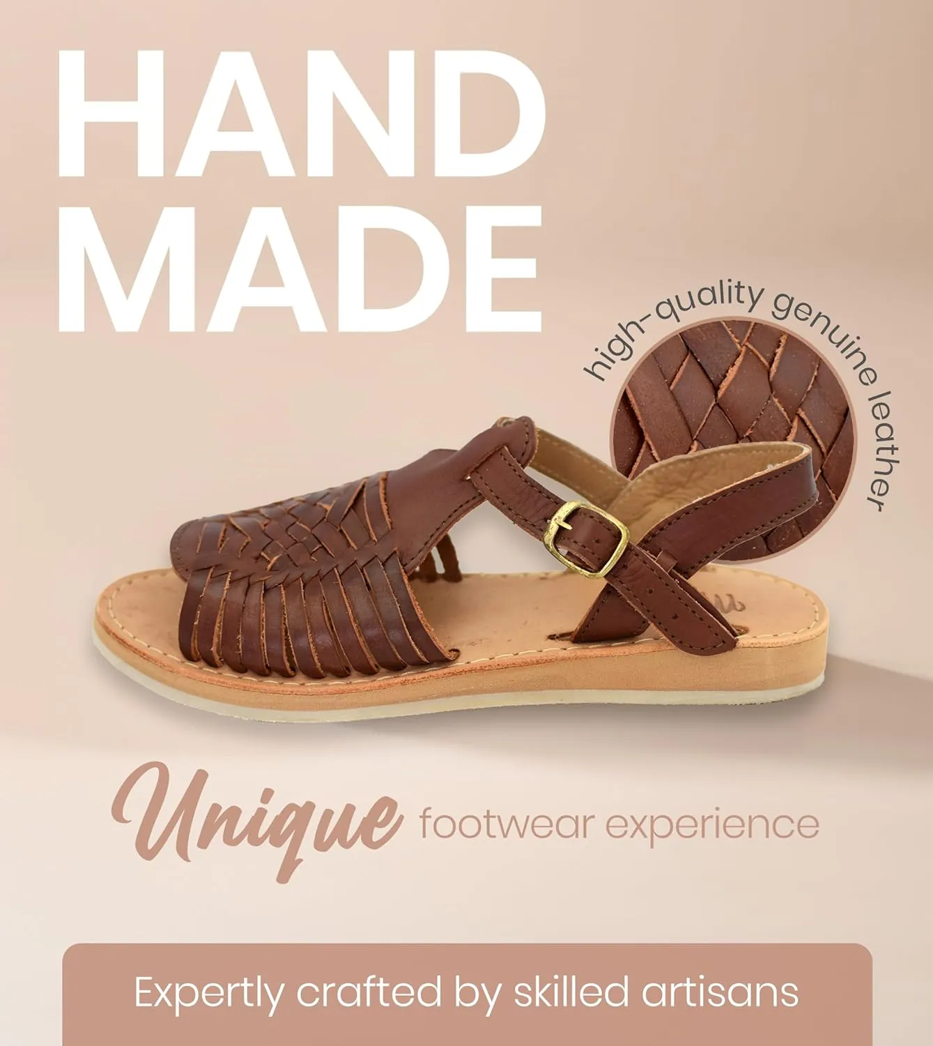 Macarena Collection Womens Shoes Leather Sandals for Women | Huarache Handmade Mexican Sandals Women | Comfortable & Stylish Womens Sandals 3044