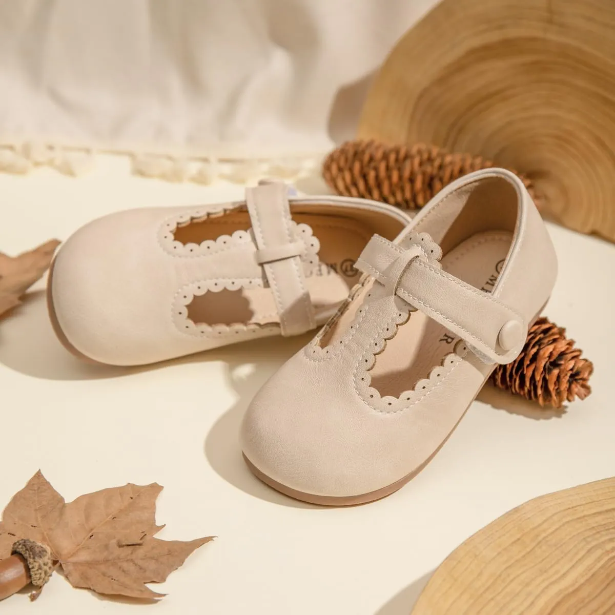 Meckior Toddler Little Girl Mary Jane Dress Shoes Ballet Flats for Girl Party School Shoes Bowknot Princess Shoes
