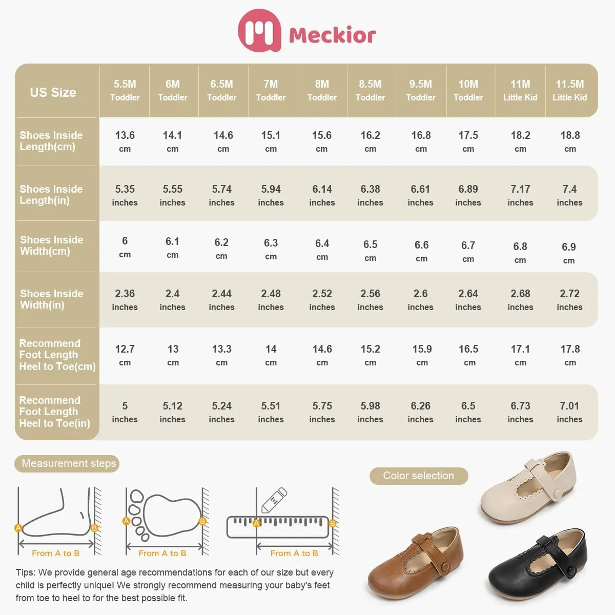Meckior Toddler Little Girl Mary Jane Dress Shoes Ballet Flats for Girl Party School Shoes Bowknot Princess Shoes