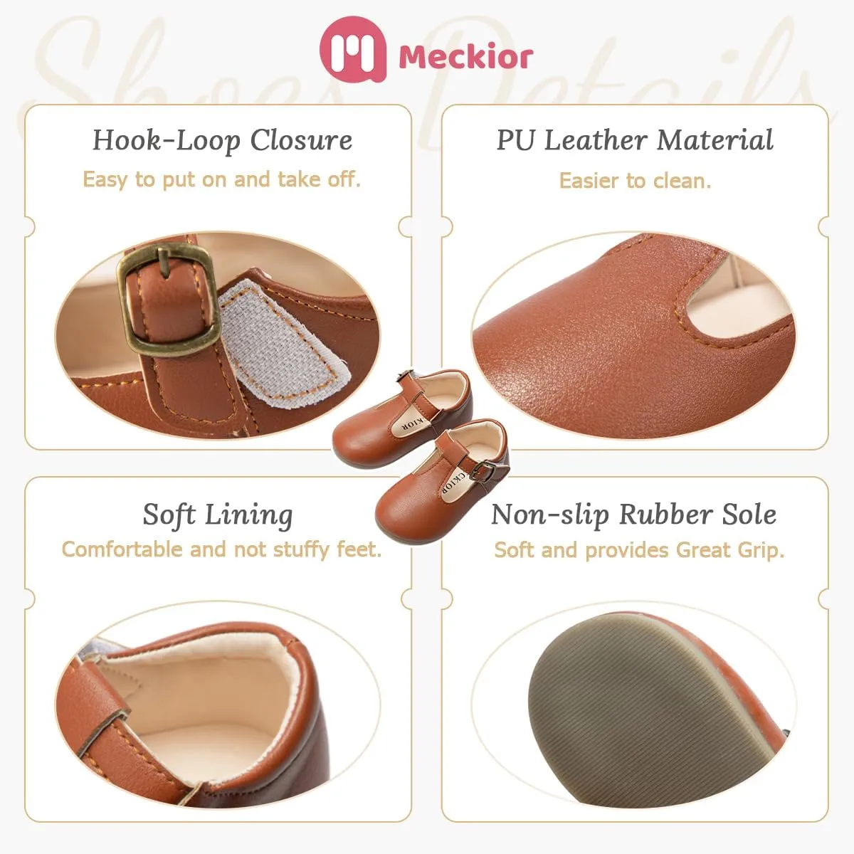 Meckior Toddler Little Girl Mary Jane Dress Shoes Ballet Flats for Girl Party School Shoes Bowknot Princess Shoes
