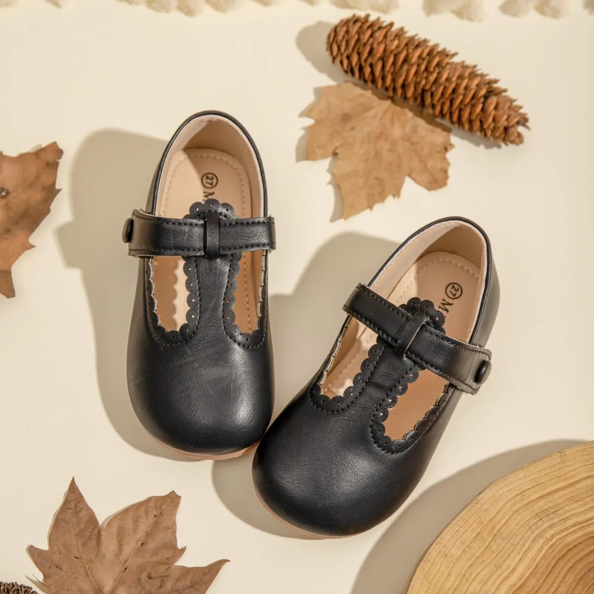 Meckior Toddler Little Girl Mary Jane Dress Shoes Ballet Flats for Girl Party School Shoes Bowknot Princess Shoes