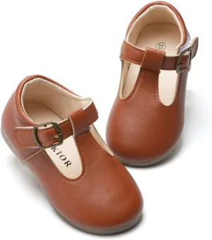 Meckior Toddler Little Girl Mary Jane Dress Shoes Ballet Flats for Girl Party School Shoes Bowknot Princess Shoes