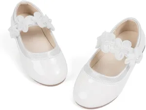Meckior Toddler Little Girl Mary Jane Dress Shoes Ballet Flats for Girl Party School Shoes Bowknot Princess Shoes