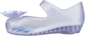 Melissa Mini Ultragirl   Frozen Mary Jane Flats for Little Girls, Glass Glitter Blue, 9