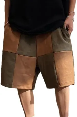 Men Summer Retro Large Size Shorts Men's Plaid Loose Casual Five-Point Pants