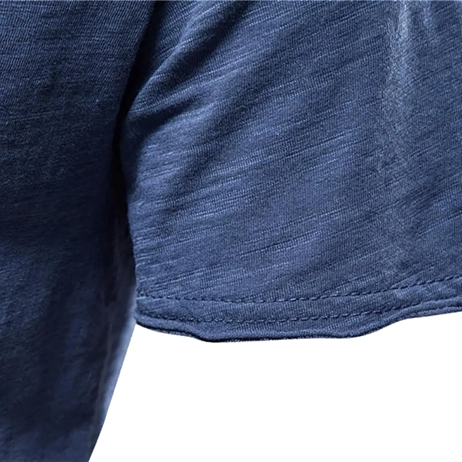 Mens 2 PC V-Neck T-Shirts Soft Cotton Moisture Wicking Short Sleeve Tops Workout Casual Slim Fit Muscle Sports Shirts