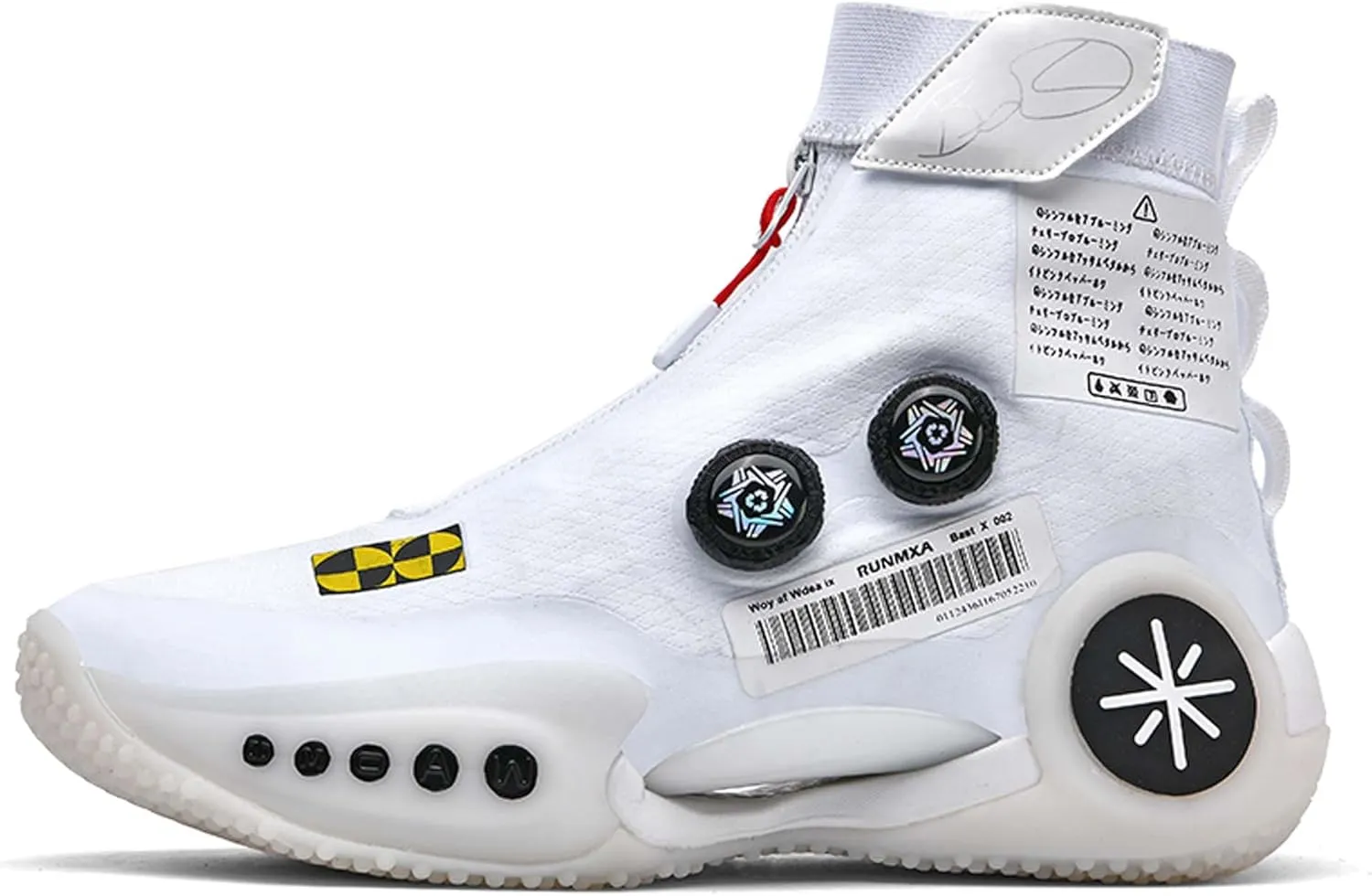 Mens and Womens High Top Buckle Closed Basketball Sneakers Comfortable Breathable Casual Walking Shoes High Elasticity Running Shoes Tennis Shoes Tennis Competition Shoes Non Slip High Jump Sneakers