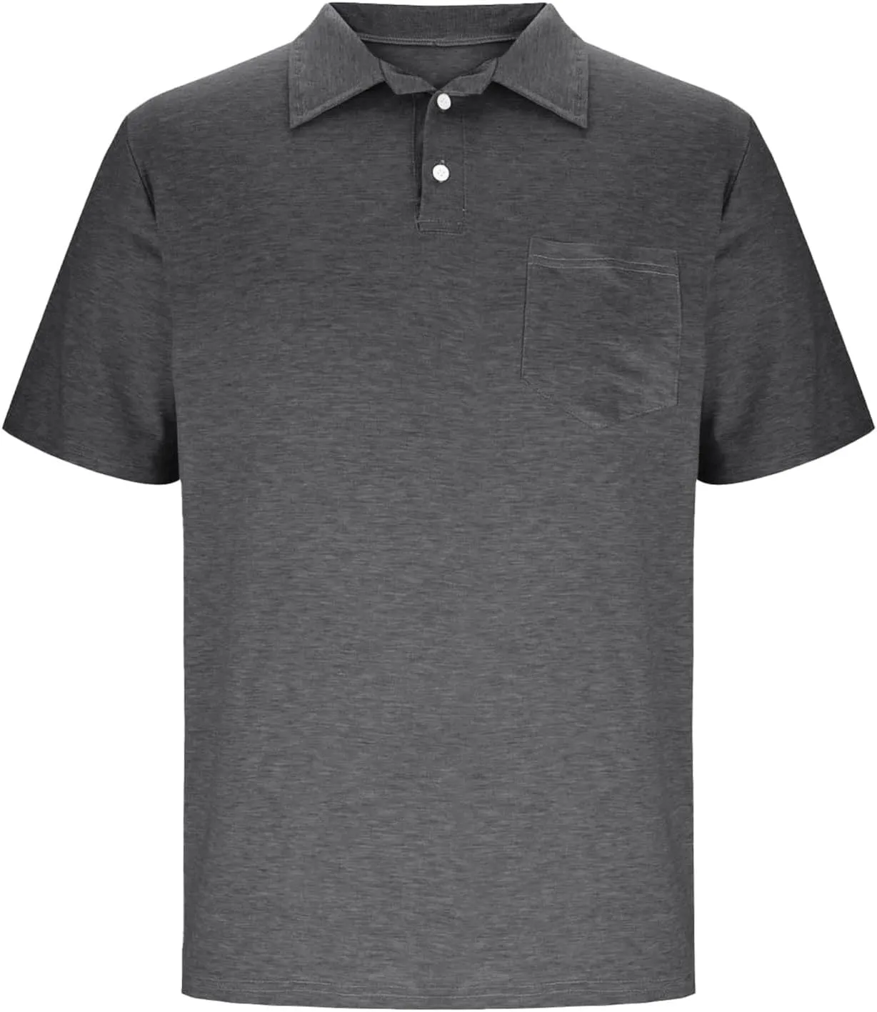 Men's Athletic Cotton Tops Short Sleeve Button Golf Polo Shirts Casual Moisture Wicking Collared T Shirts with Pocket