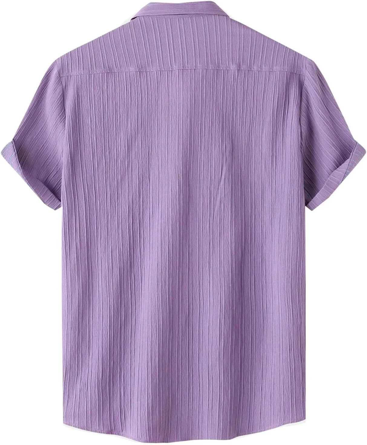 Mens Casual Button Down Shirts Short Sleeve Textured Summer Beach Shirt with Pocket Fashion Business Office Work Tops