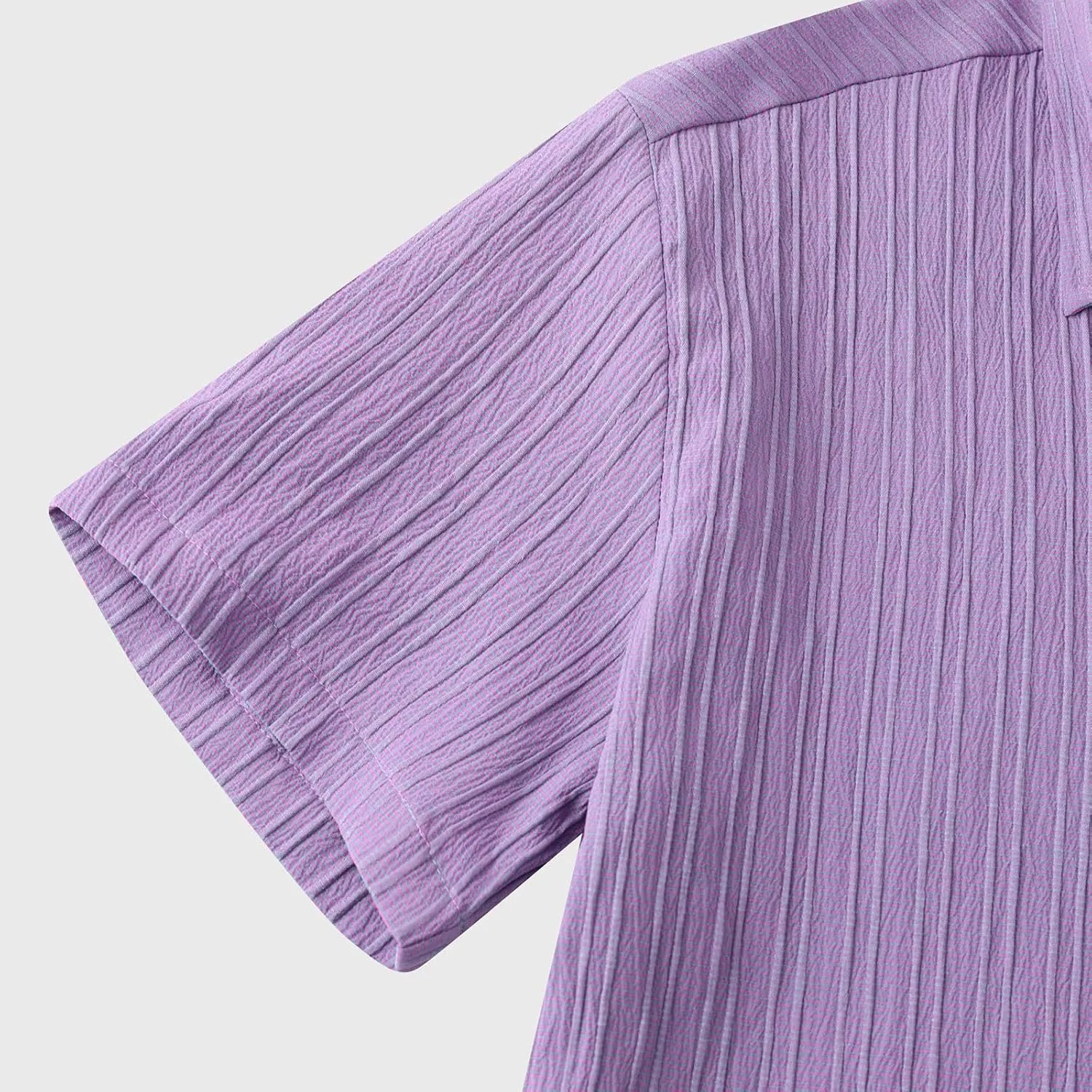Mens Casual Button Down Shirts Short Sleeve Textured Summer Beach Shirt with Pocket Fashion Business Office Work Tops