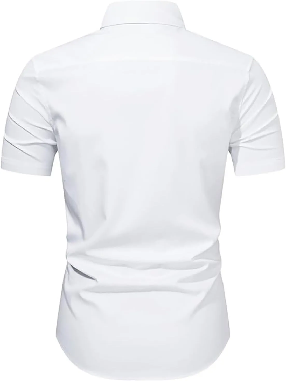 Mens Casual Button Down Shirts Wrinkle-Free Short Sleeve Business Dress Shirt Summer Fashion Collared Vacation Blouse
