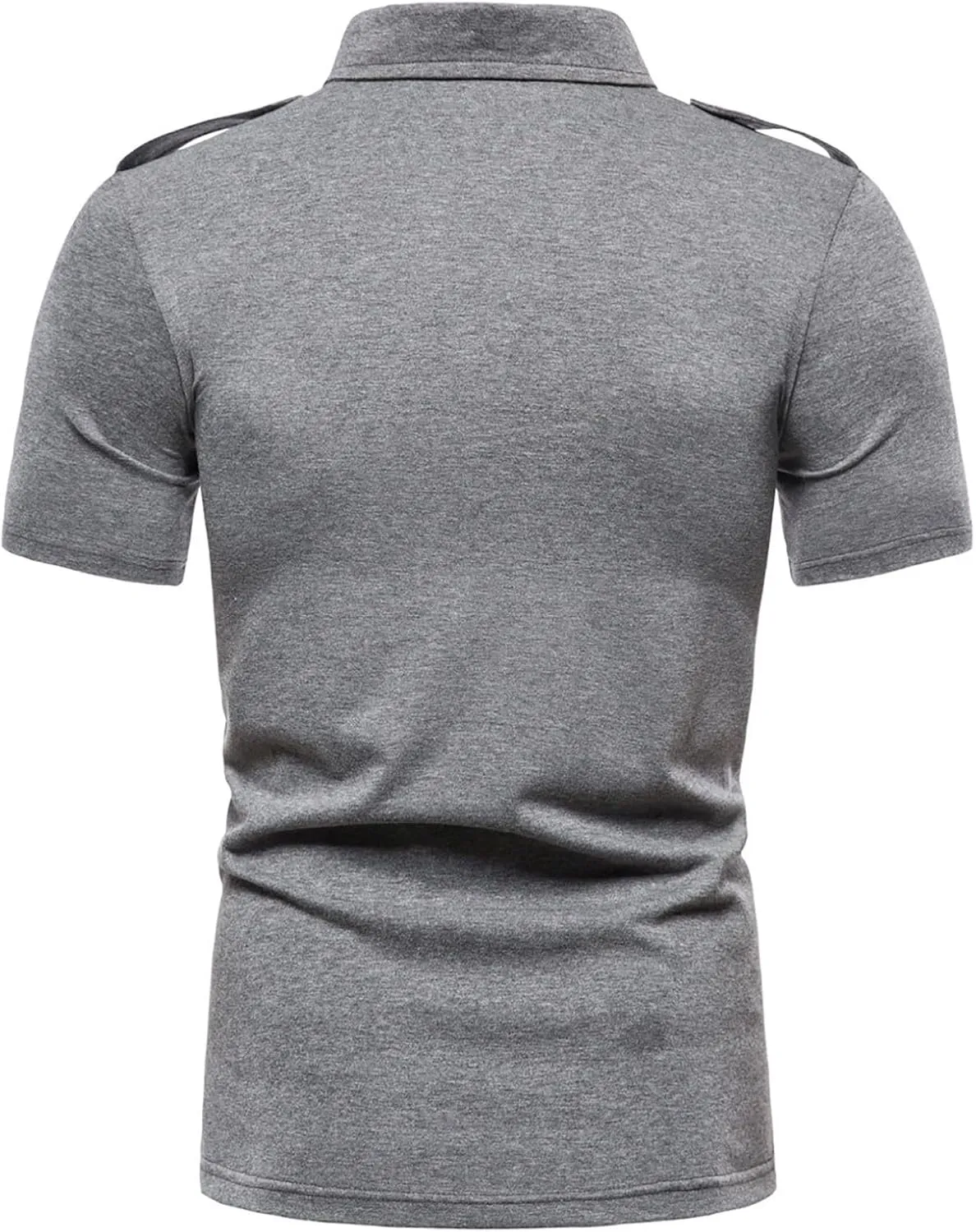 Mens Casual Polo Shirts Classic Button Basic Short Sleeve Shirt Solid Cotton Golf Stylish Slim Fit Tops with Pockets