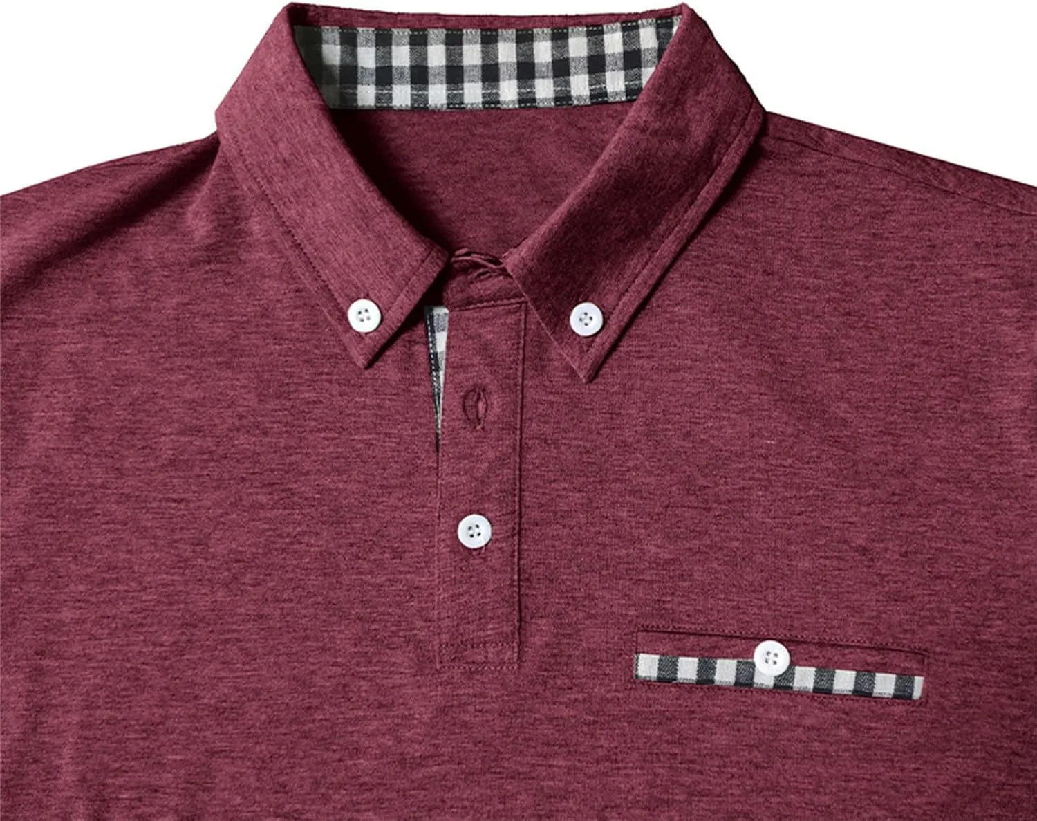 Mens Casual Slim Fit Polo Shirts Short Sleeve Classic Lapel Collar Quarter Button Tops Cotton Breathable Muscle Shirt