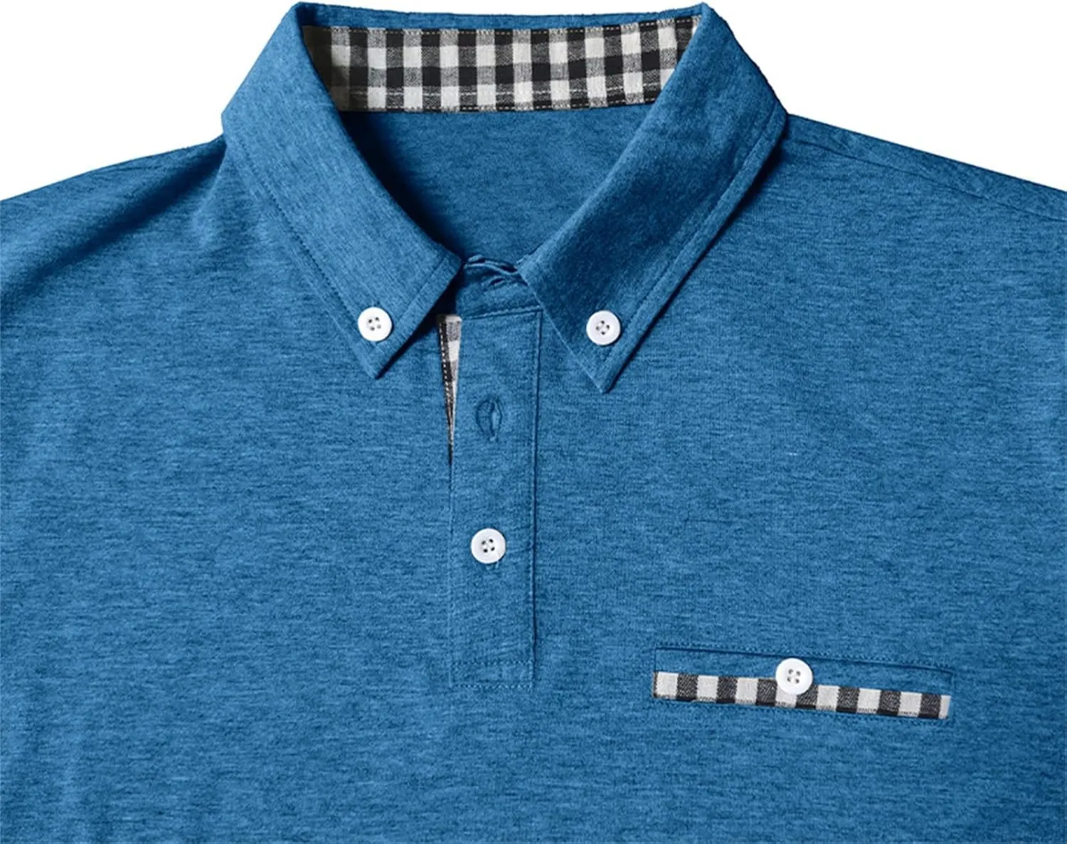 Mens Casual Slim Fit Polo Shirts Short Sleeve Classic Lapel Collar Quarter Button Tops Cotton Breathable Muscle Shirt