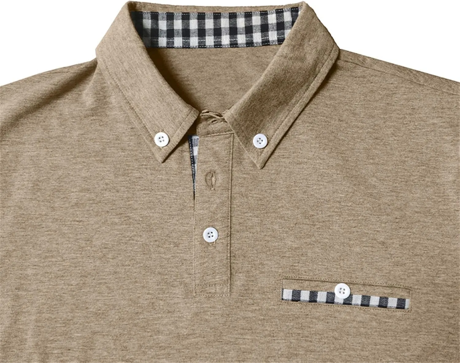 Mens Casual Slim Fit Polo Shirts Short Sleeve Classic Lapel Collar Quarter Button Tops Cotton Breathable Muscle Shirt