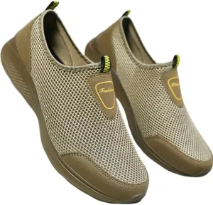 Men's Casual Slip- Shoes - Breathable Mesh Upper, EVA Sole, Round Toe Sneakers for Daily Wear & Sports