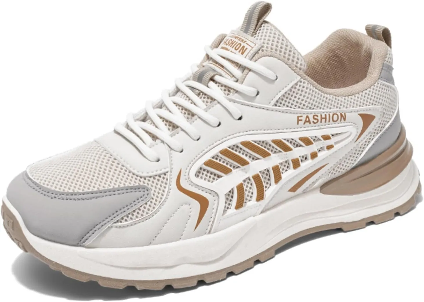 Men's Fashion Breathable Mesh Lace Up Sneakers Casual Platform Running Tennis Shoes for Athletic Gym Workout Training Walking