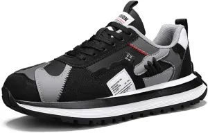 Mens Fashion Multicolor Lace-Up Platform Sneakers Low-Top Non Slip Round Toe Casual Chunky Sports Shoes for Gym Sports Tennis Jogging Running Walking