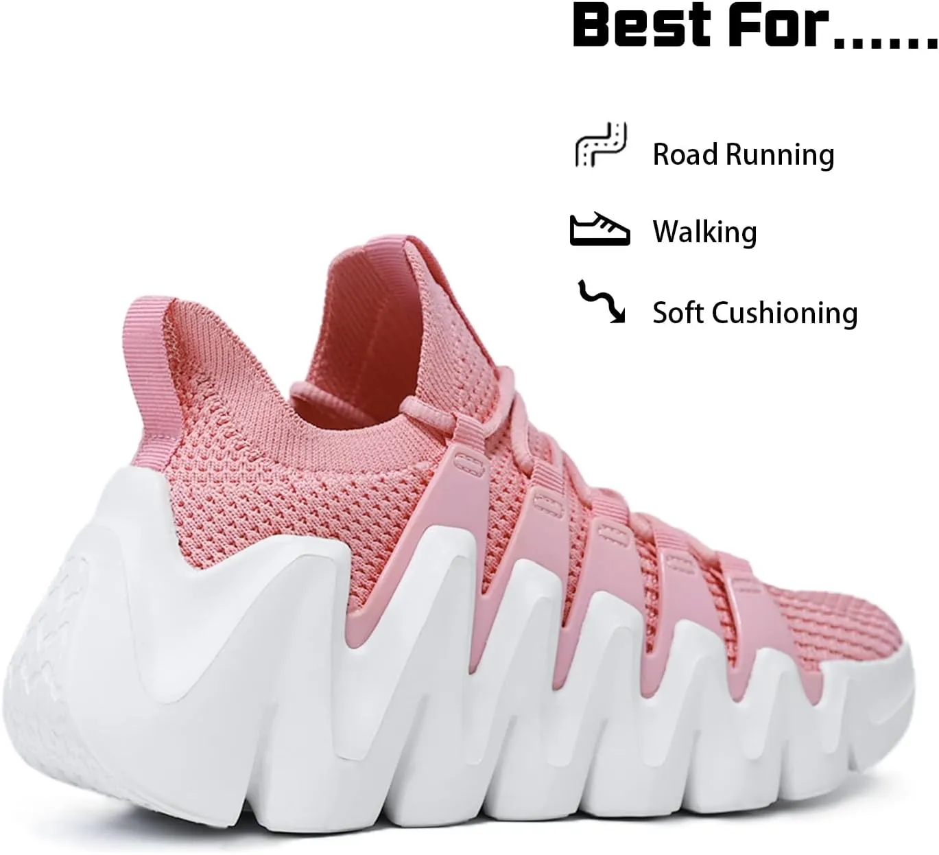Men's Lightweight Walking Sneakers - Breathable Cushioning Gym Shoes Slip-Resistant Athletic Shoes for Running