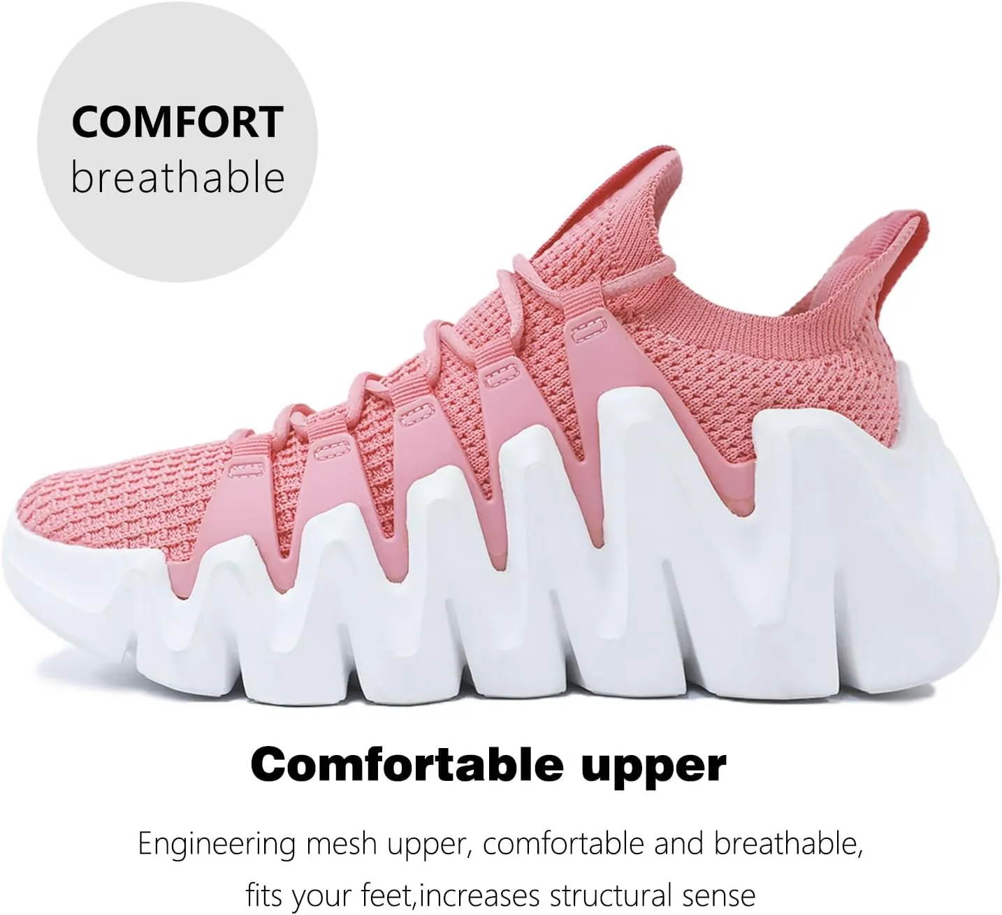 Men's Lightweight Walking Sneakers - Breathable Cushioning Gym Shoes Slip-Resistant Athletic Shoes for Running