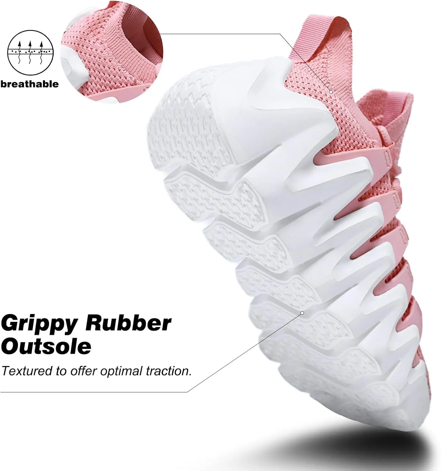 Men's Lightweight Walking Sneakers - Breathable Cushioning Gym Shoes Slip-Resistant Athletic Shoes for Running