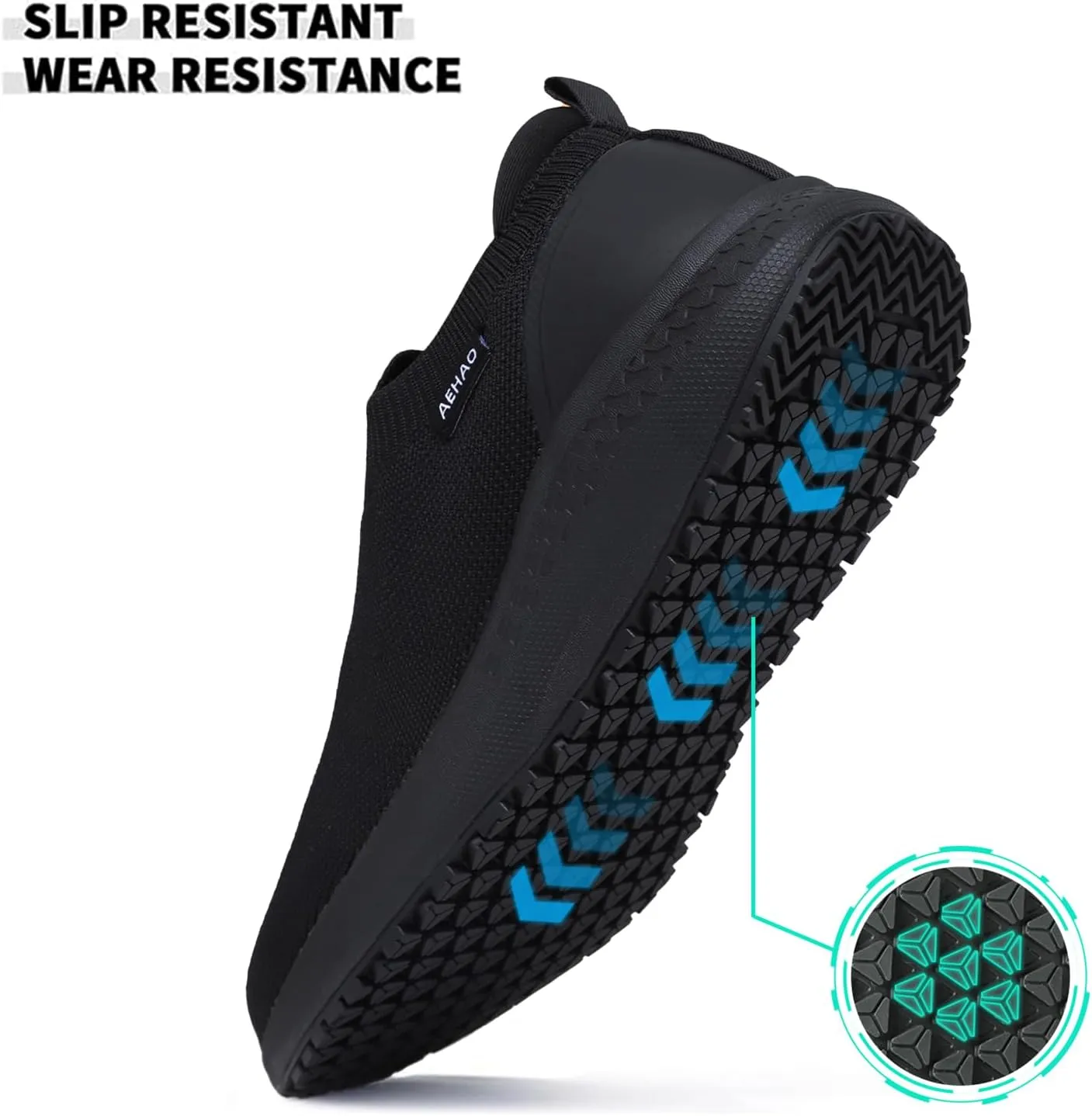 Men's Non Slip Work Shoes Restaurant Waterproof Chef Shoe for Kitchen Hospital Slip-Resistant Air Cushion Sneakers with Easy-Clean Modern Design Breathable Lightweight