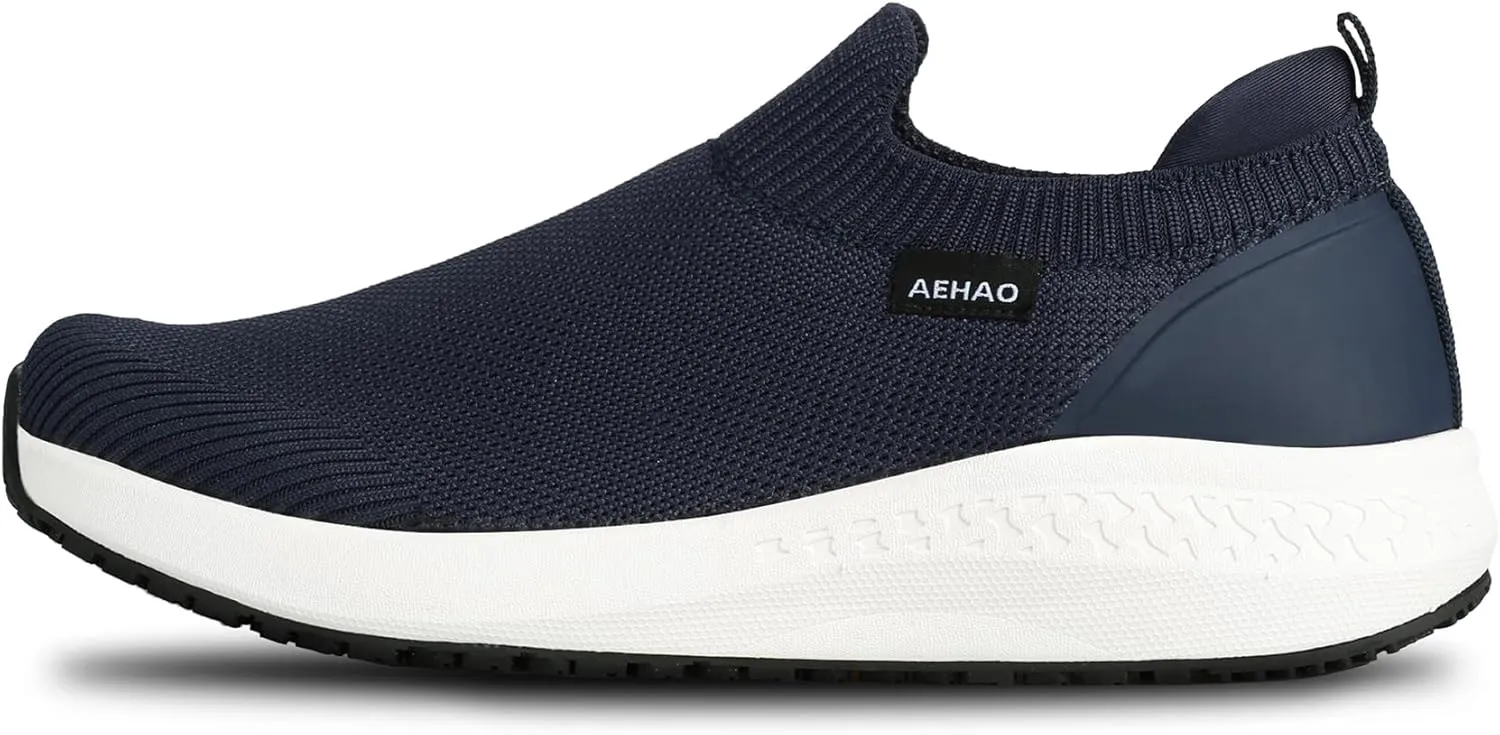Men's Non Slip Work Shoes Restaurant Waterproof Chef Shoe for Kitchen Hospital Slip-Resistant Air Cushion Sneakers with Easy-Clean Modern Design Breathable Lightweight