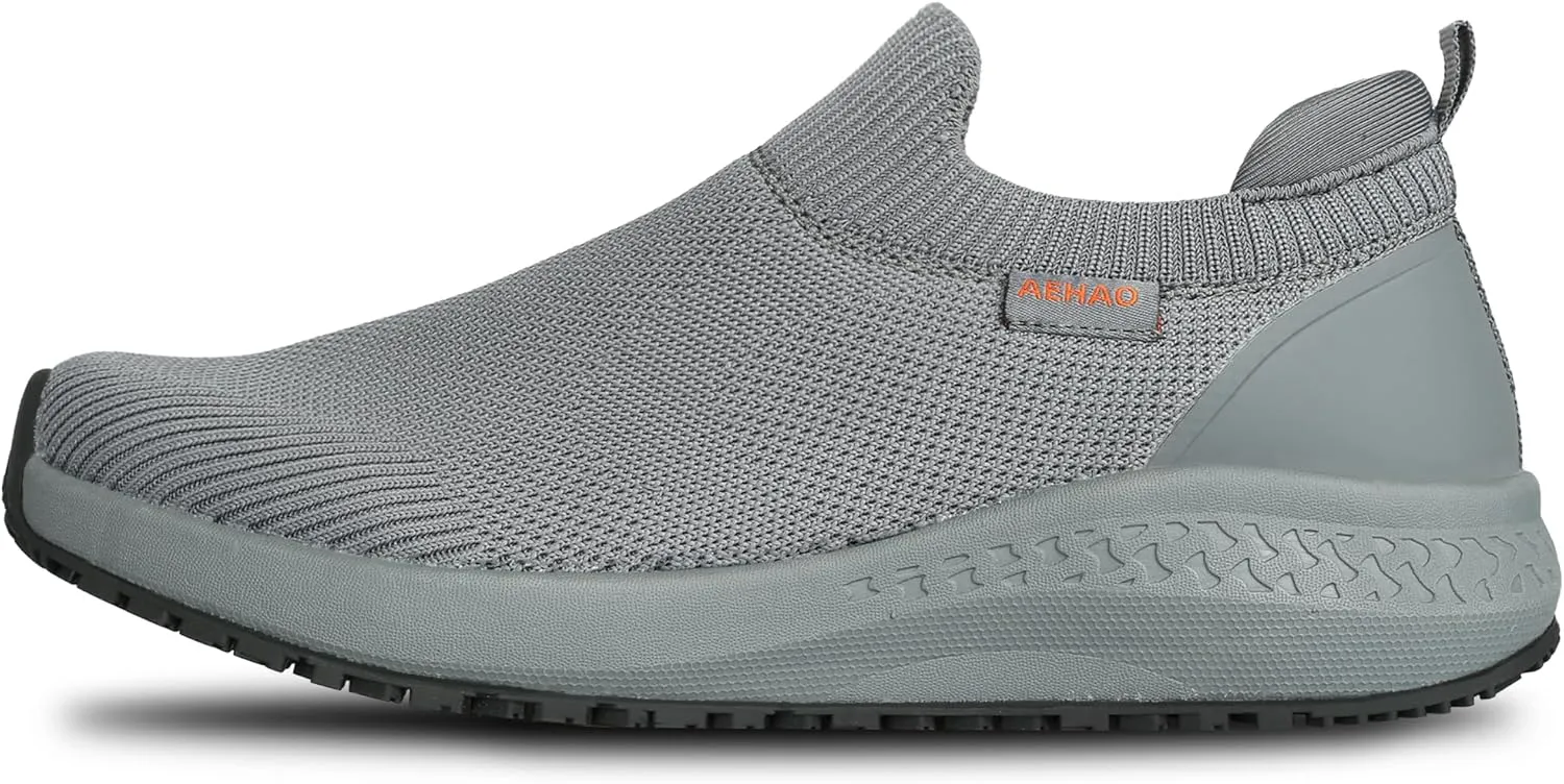 Men's Non Slip Work Shoes Restaurant Waterproof Chef Shoe for Kitchen Hospital Slip-Resistant Air Cushion Sneakers with Easy-Clean Modern Design Breathable Lightweight