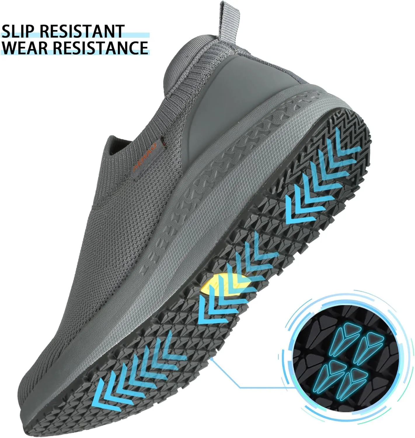Men's Non Slip Work Shoes Restaurant Waterproof Chef Shoe for Kitchen Hospital Slip-Resistant Air Cushion Sneakers with Easy-Clean Modern Design Breathable Lightweight