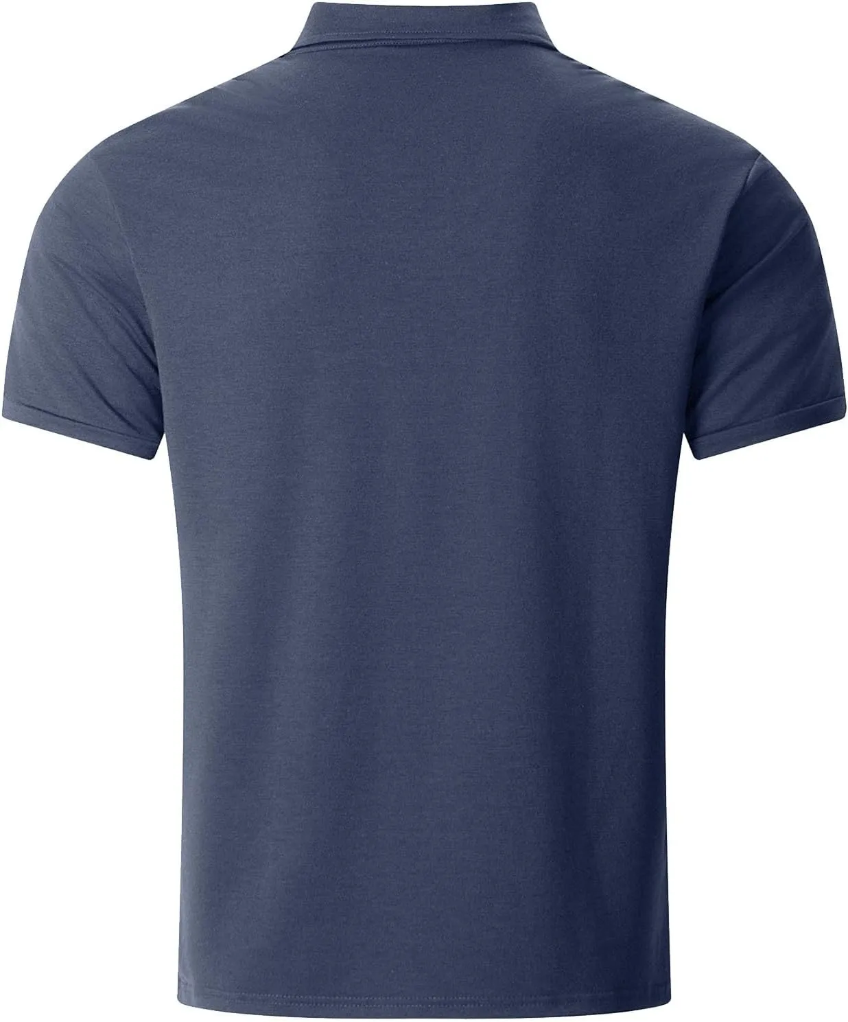 Men's Polo Shirts Short Sleeve Casual Slim Fit Button Golf T Shirt Summer Moisture Wicking Collared Top with Pockets