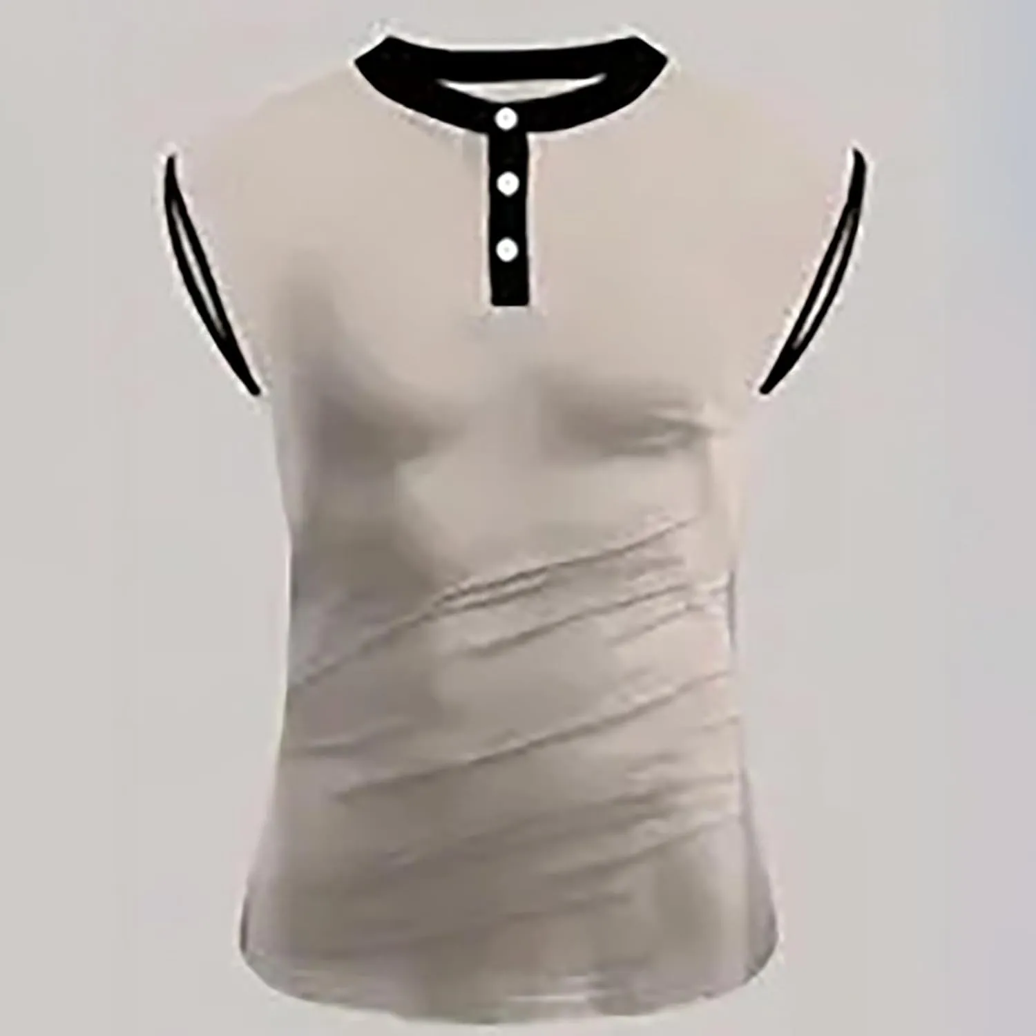 Mens Ribbed Muscle Tank Tops Button Down Slim Fit Sleeveless Henley Shirts Gym Bodybuilding Casual Beach Hippie Shirt