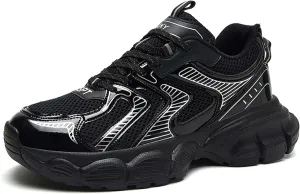 Men's Running Shoes High Top Sneakers Thick Bottom Casual Shoes Street Fashion Walking Shoes Outdoor Training Jogging Tennis Shoes