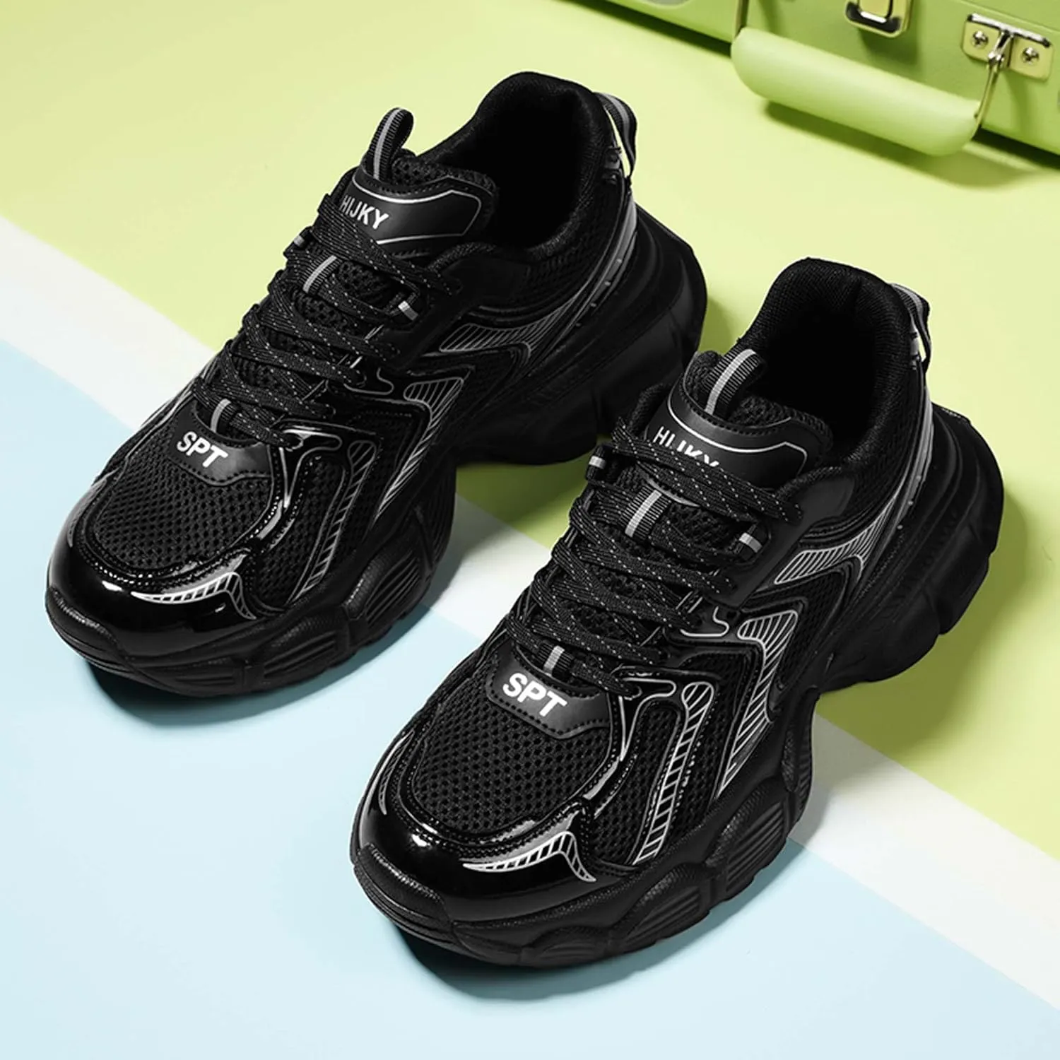Men's Running Shoes High Top Sneakers Thick Bottom Casual Shoes Street Fashion Walking Shoes Outdoor Training Jogging Tennis Shoes