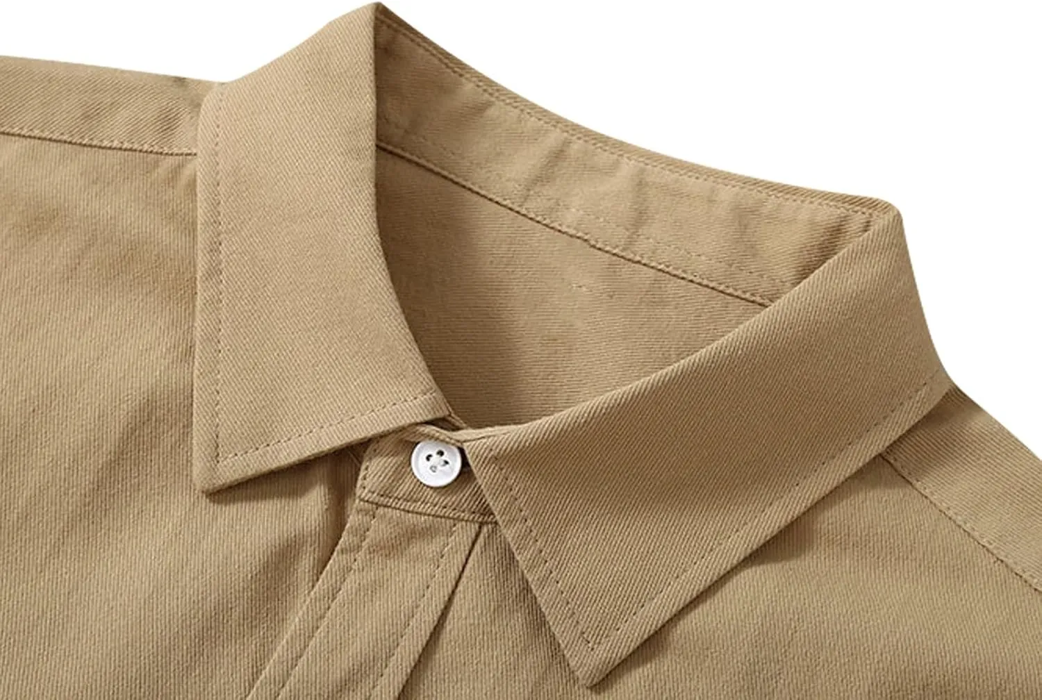 Mens Short Sleeve Cotton Tops Wrinkle Free Button Up Work Polo Shirt Causal Summer Beach Vacation Blouse with Pockets