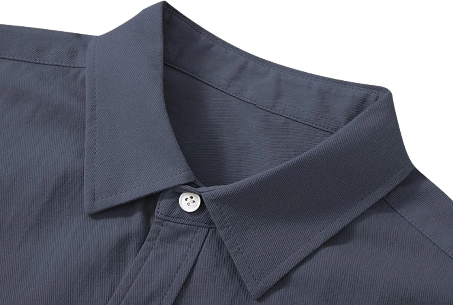 Mens Short Sleeve Cotton Tops Wrinkle Free Button Up Work Polo Shirt Causal Summer Beach Vacation Blouse with Pockets