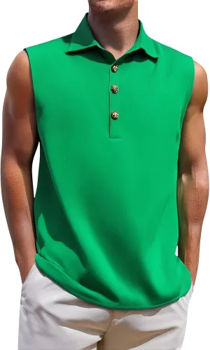 Mens Sleeveless Button Down Beach Shirts Casual Summer Hippie Tank Tops Fashion Solid Collared Linen Tank Shirt 2025