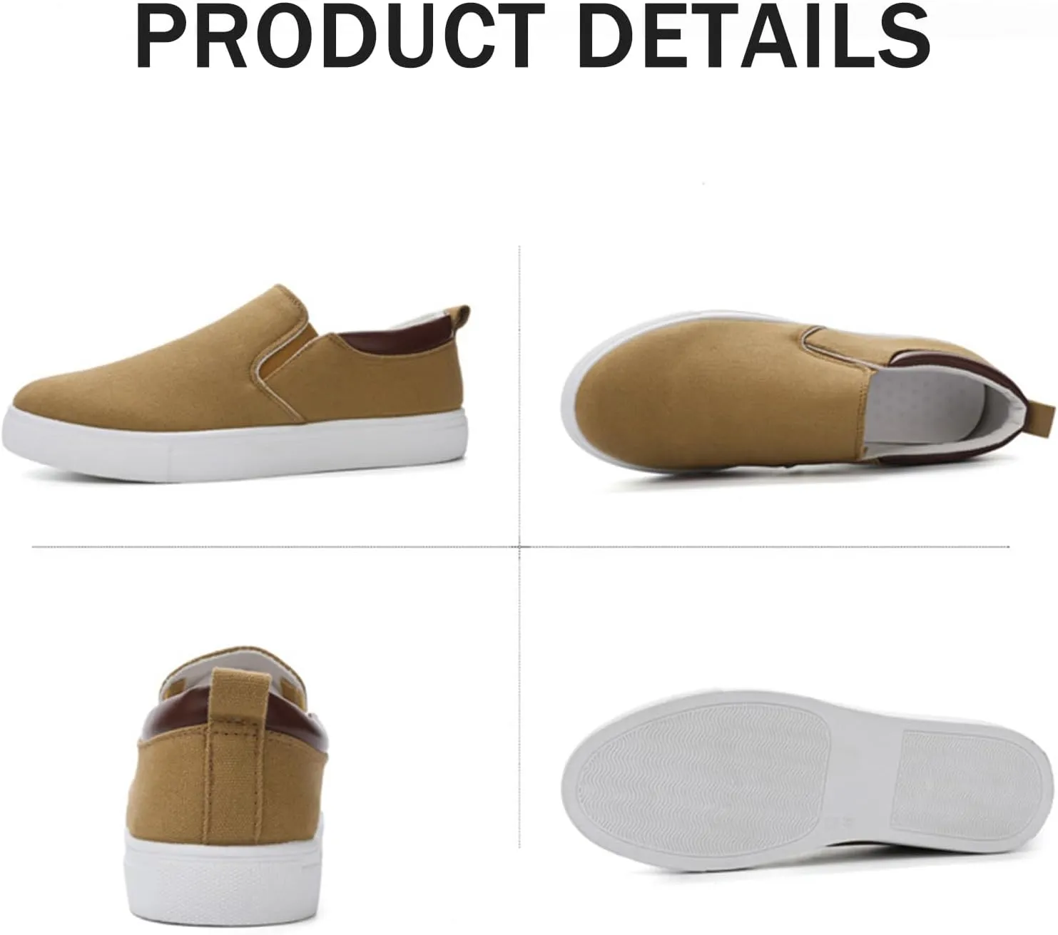 Mens Slip on Shoes, Casual Canvas Shoes, Men Canvas Low top Shoes, Fashion Shoes with Comfortable and Breathable